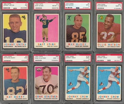 1959 Topps Football PSA-Graded Collection (77) Including Hall of Famers